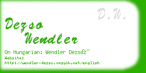 dezso wendler business card